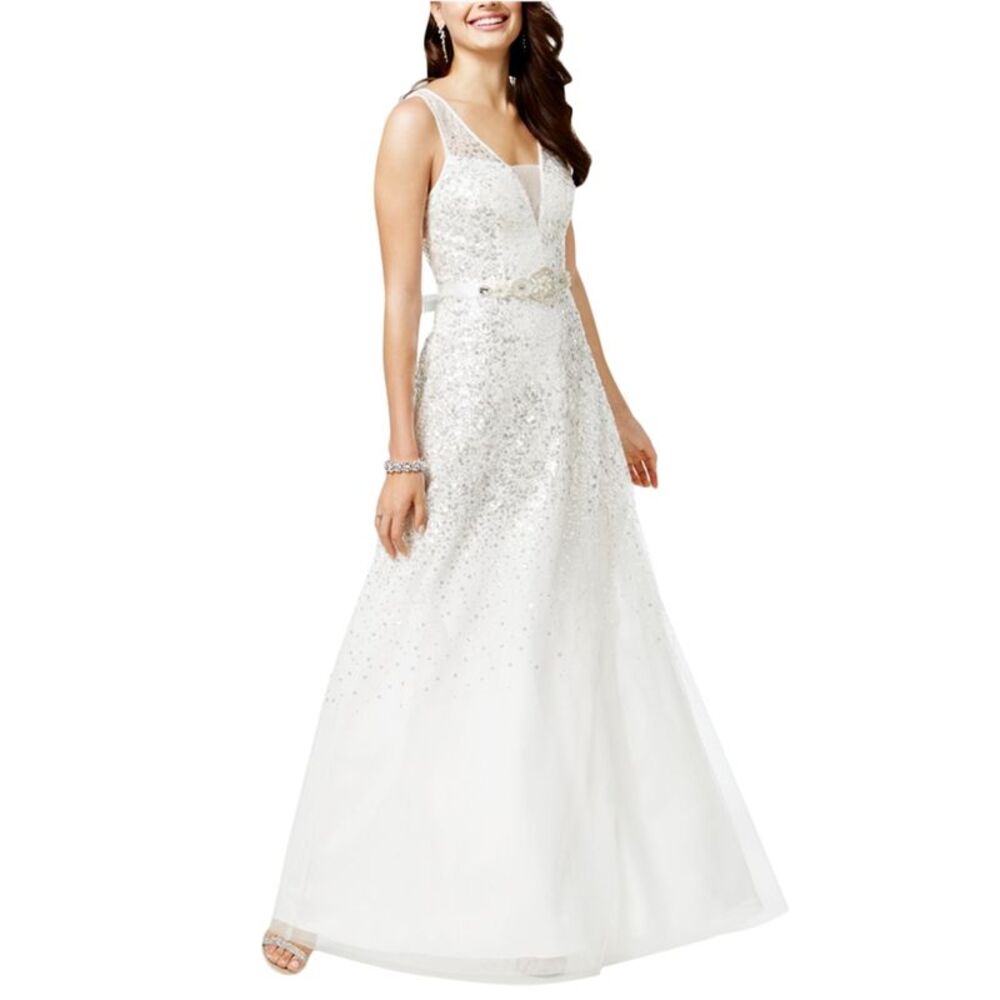 Say Yes to the Prom Womens Juniors Sequined Gown Dress, NWT